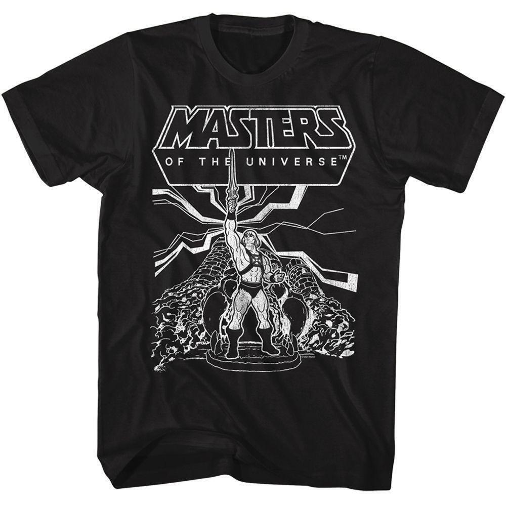 Masters Of The Universe He-Man Castle Black Adult T Shirt